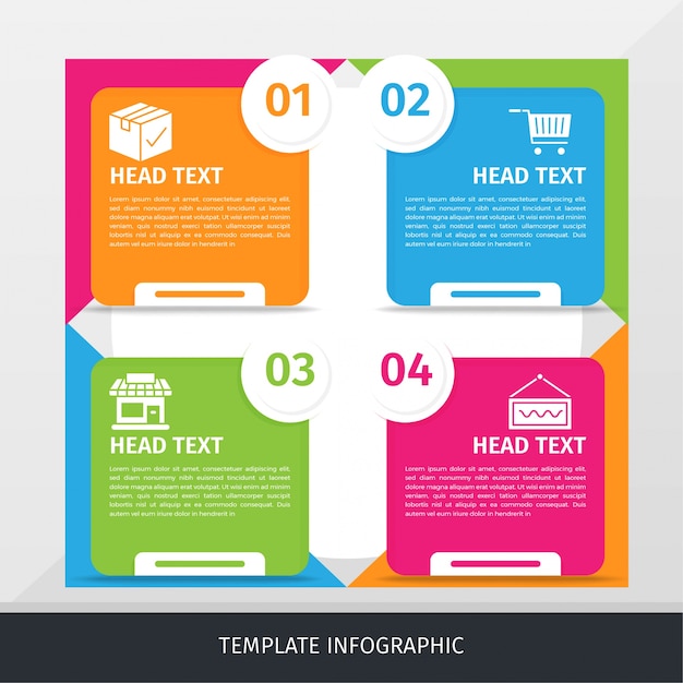 Vektor infographic-geschäfts-schablonenbuntes modernes