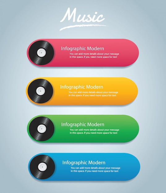 Infographic hintergrund der vinylaufzeichnung