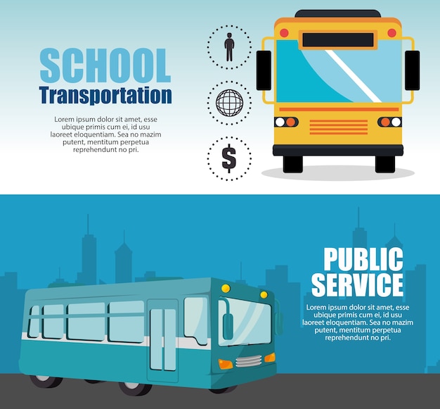 Vektor infographic ikonenvektor-illustrationsdesign der busreise