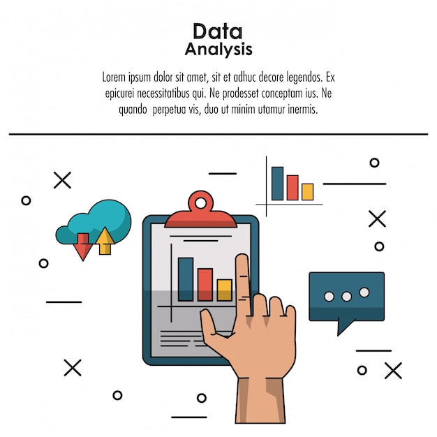 Infographic konzept der datenanalyse