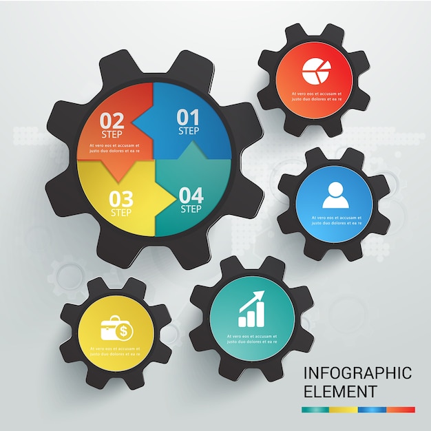Infographic satz des zahnsymbolschablonen-vektors stellte 4 wahlen ein.