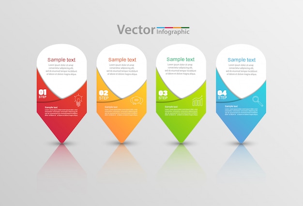 Infographic schablone des vektors mit 4 wahlen