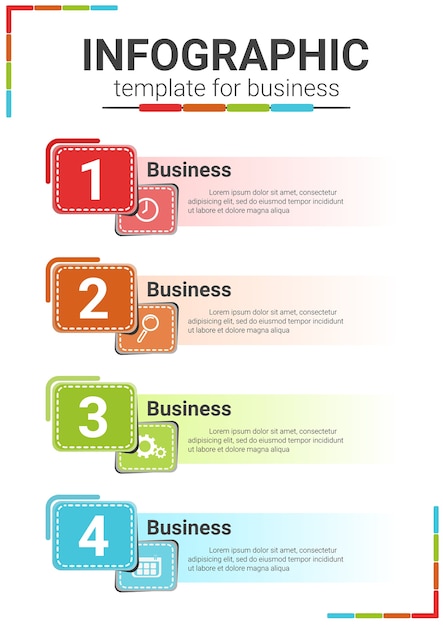 Infographic-Schablone für Geschäft auf weißem Hintergrund