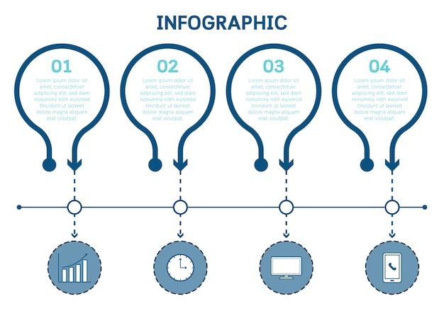 Vektor infographic-schablone integrierte kreise geschäftskonzept mit optionen.