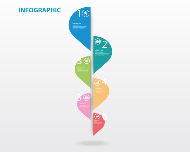 Vektor infographic-schablone mit wahlen der nr. sechs