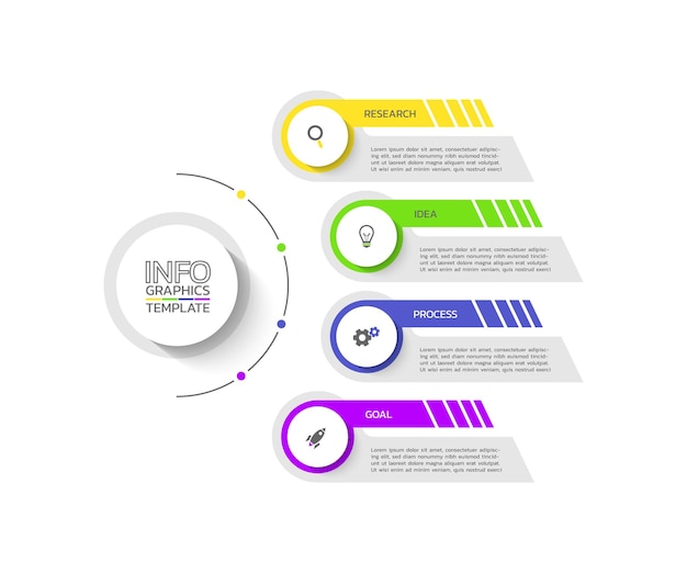 Infographic-vektordesign-geschäftsikonenschablone 4 schritt