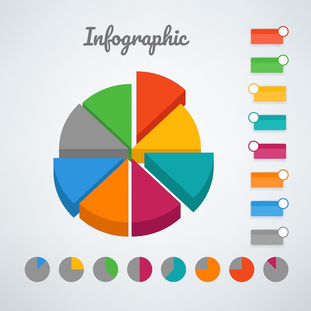 Infographic vektorschablone des farbkreisdiagramms. vektor vorlage für die präsentation