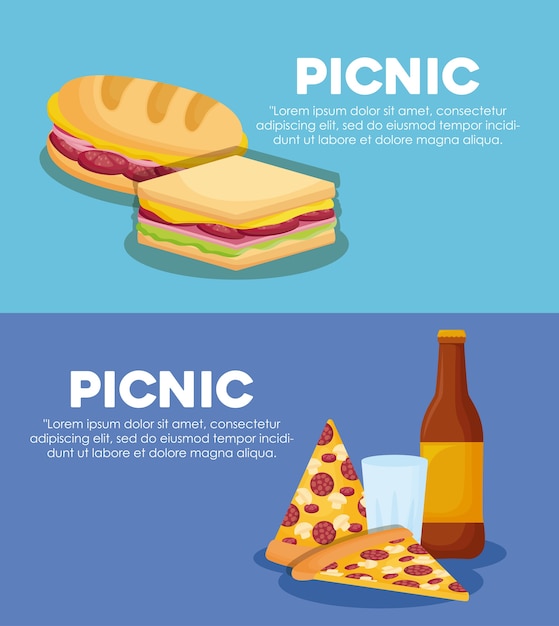 Infographik des picknick-konzeptes