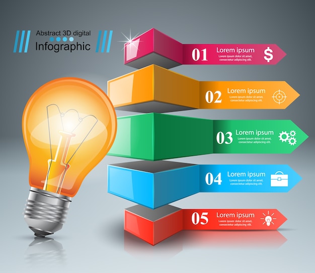 Infographik design mit glühbirne