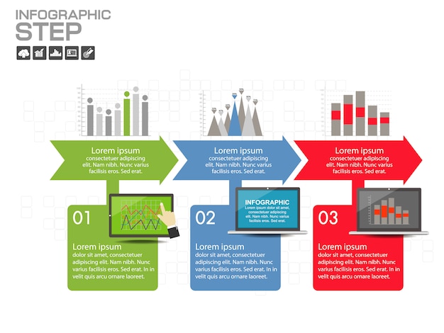 Infographik designvorlage mit symbolen und optionen