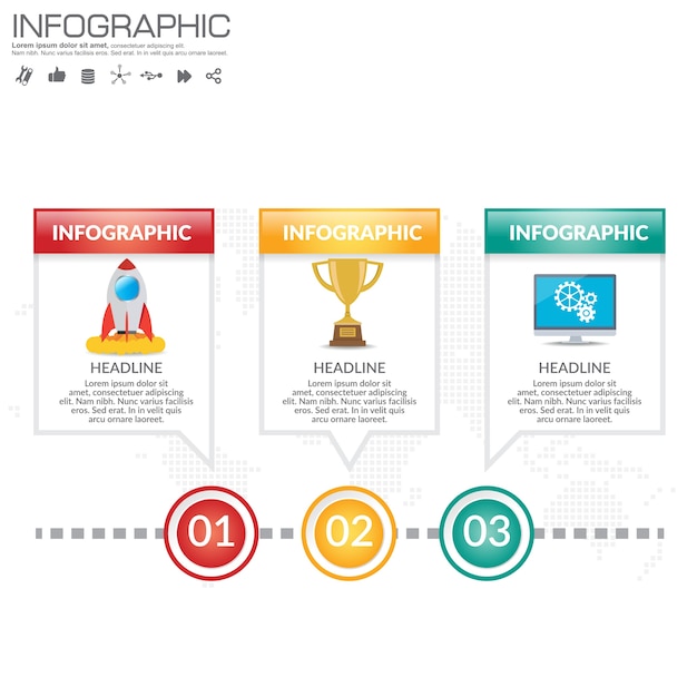 Infographik diagramm mit schritten