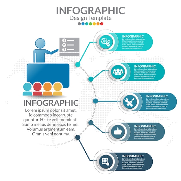 Infographik diagramm mit schritten