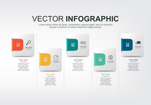 Vektor infographik elemente design mit optionen