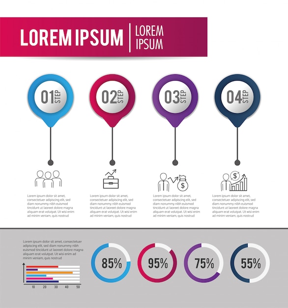 Infographik informationen zum geschäftsstrategieplan