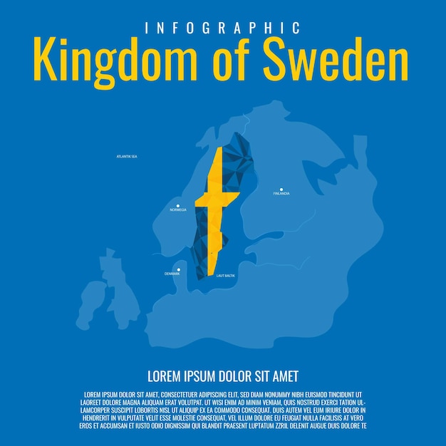 Vektor infographik königreich schweden