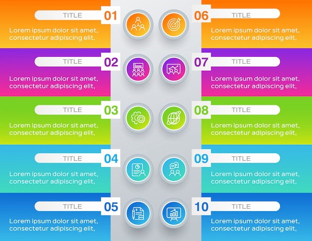 Infographik schritte sammlung