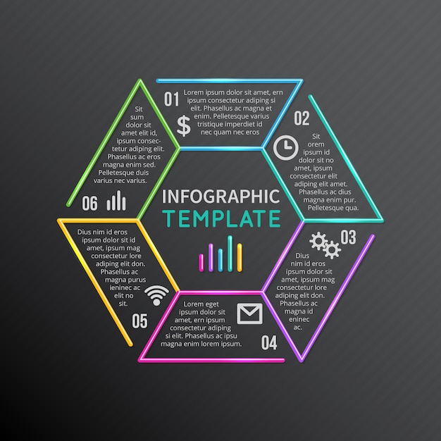 Infographik vorlage liniensymbole mit optionen teile, schritte, prozesse