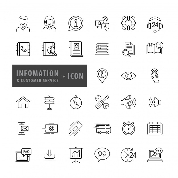 Informations- und kundenservice-icon-set