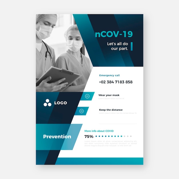 Informative coronavirus-flyer-vorlage