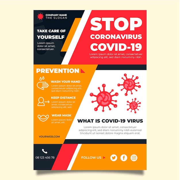 Vektor informativer coronavirus-flyer