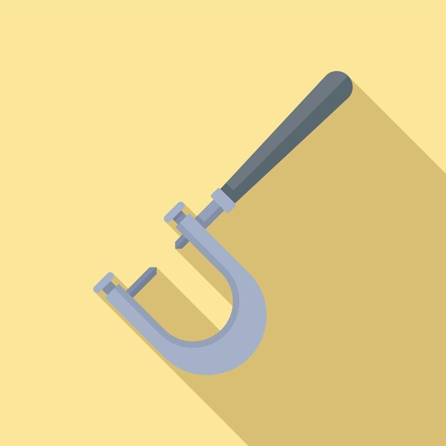 Ingenieur-Mikrometer-Symbol, flacher Vektor, Messschieber, Präzisions-Mikrometer