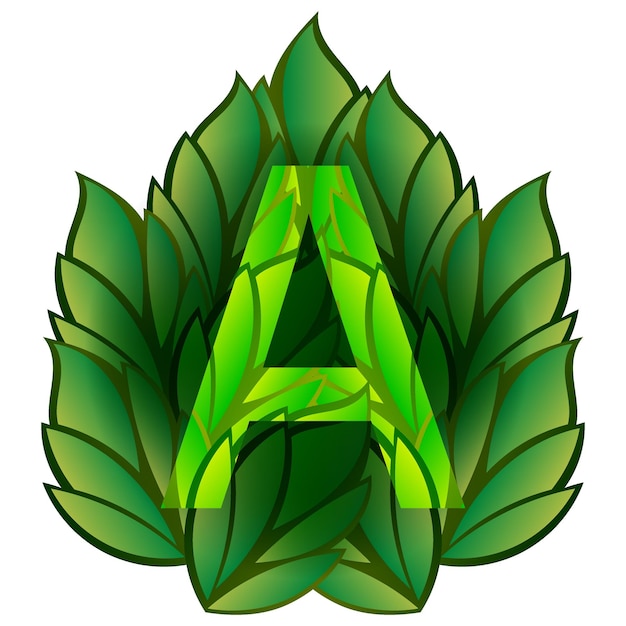 Initial A mit Blattgrüner Naturmarke