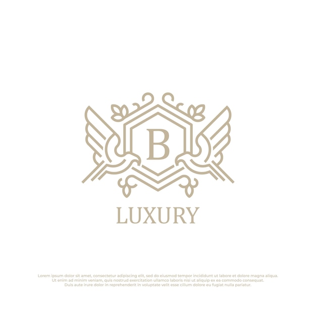 Initial b letter luxury logo vorlage im vektor-vintage-logo-stil