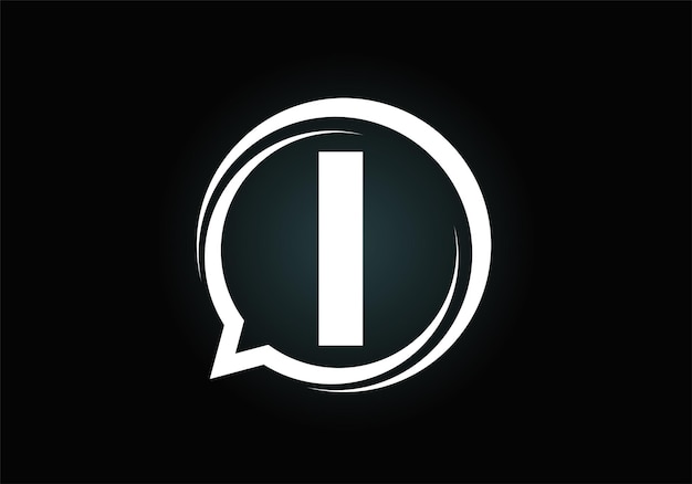 Initial i monogramm buchstabenalphabet mit einem bubble-chat-symbol sprechendes chat-logo-konzept