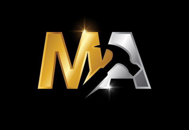 Initial Monogramm Buchstabe MA Logo Design Vektorgrafik Alphabet Symbol für Firmenkunden