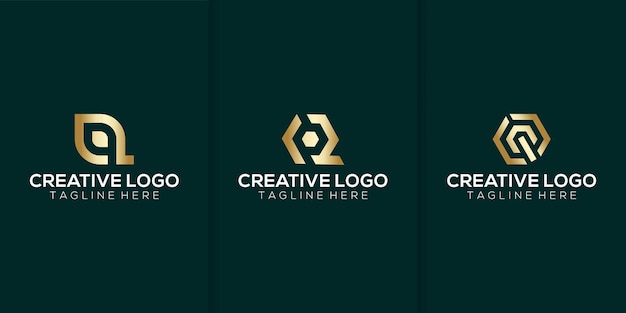 Initial q letter logo design vector template sammlung monogramm und kreatives alphabet qq letters symbol illustration