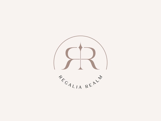 Vektor initial rr für regalia realm lady preneur logo vorlage für geschäftsfrau