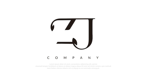 Initial zj logo design vektor