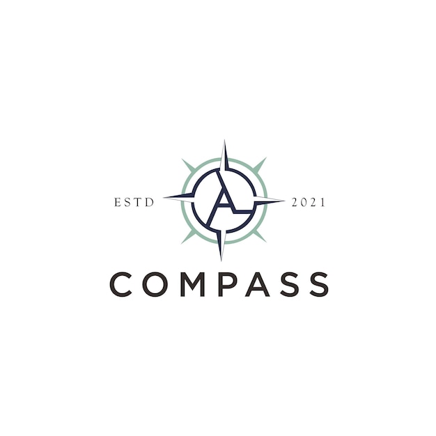 Initiale A-Kompass-Logo-Designs