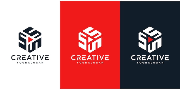 Initialen des abstrakten Logos mit Sechseckstil.