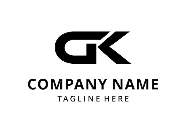 Vektor initialen schreiben gk und kg logo design vektorvorlage