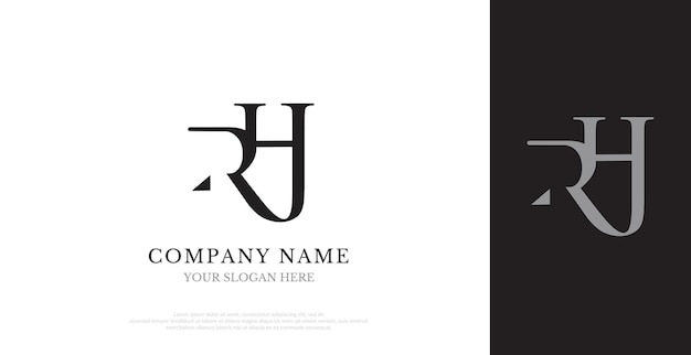 Initialer rh-logo-designvektor