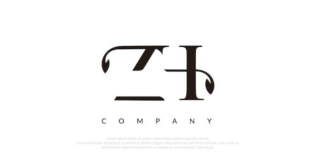 Initialer zh-logo-designvektor