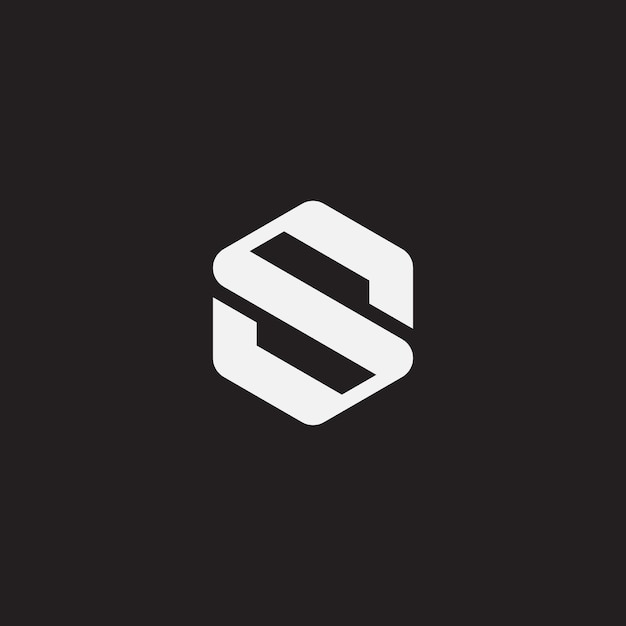 Initiales S-Buchstaben-Logo-Design mit abgerundetem Sechseck.
