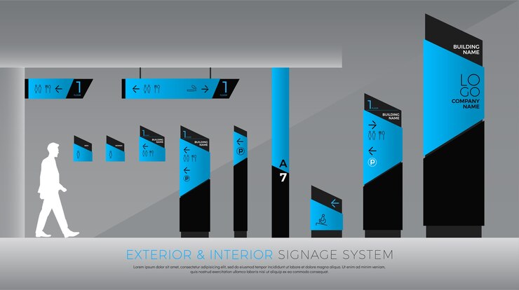 Vektor innen-und verkehrszeichen system corporate identity
