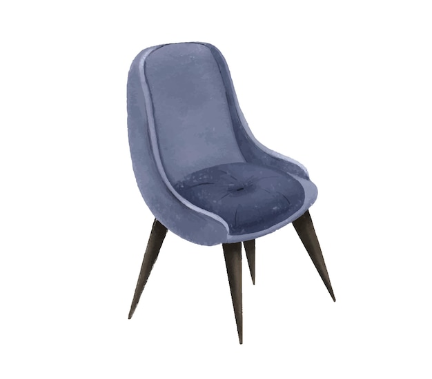 Innenarmstuhl Sofa und Möbel Handgemalte Vektorstuhl-Illustration