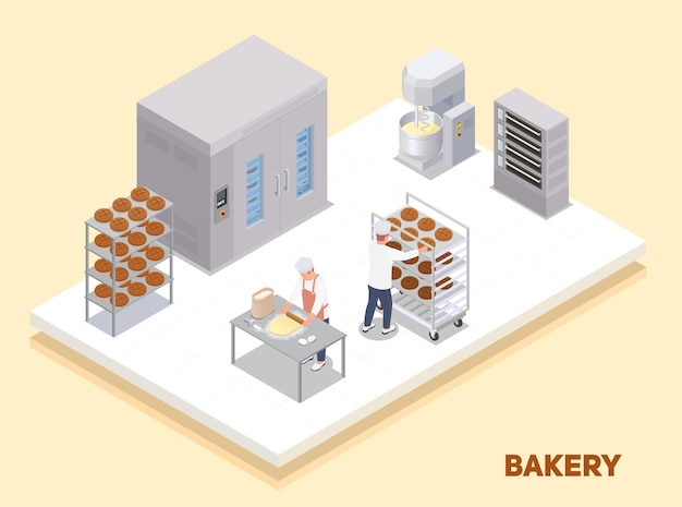 Innenraum der isometrischen Bäckerei