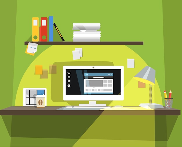 Innenraum des Arbeitsplatzes