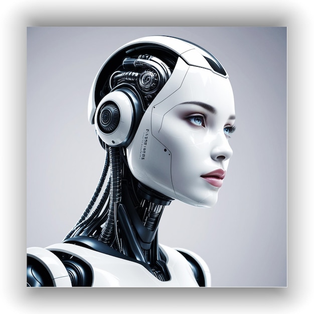 Innovative Roboterillustration mit minimalem weißen Hintergrund generiert