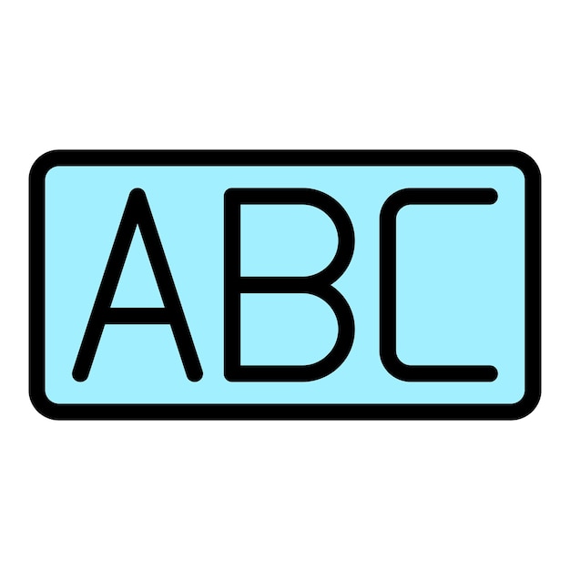 Vektor inschrift abc-symbol umriss inschriften abc-vektor-symbole farbe flach isoliert