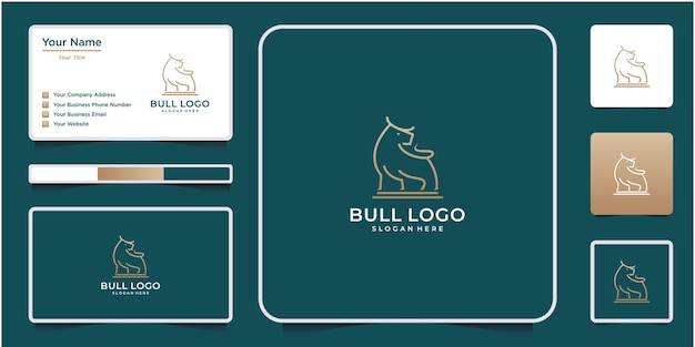 Inspiration für das design der stier-logo-linie