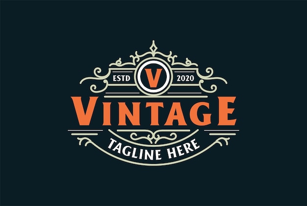 Vektor inspiration für das design des eleganten vintage-abzeichen-label-logos