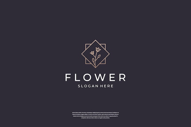 Inspiration für das design des luxus-blumenrosen-logos