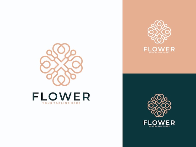 Inspiration für das design des luxus-logo-blumen-schönheitslogos