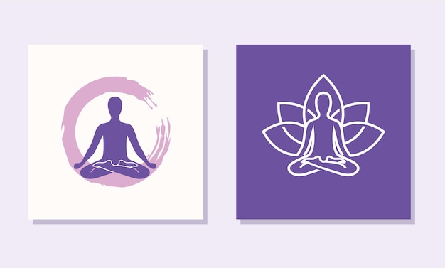 Inspiration für das Design des Yoga-Meditations-Lotusblumen-abstrakten Logos