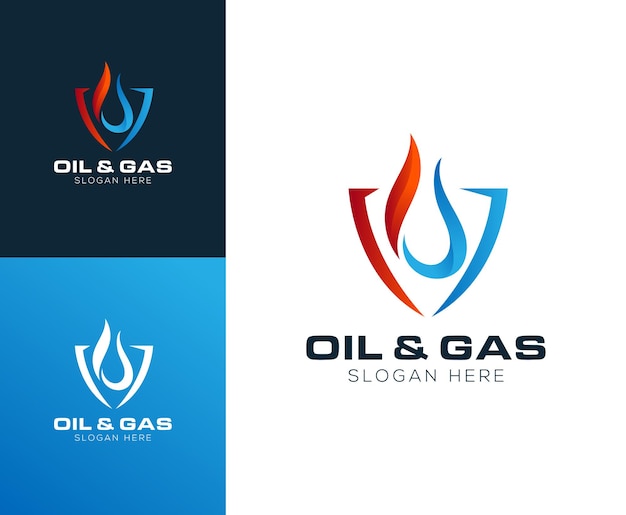 Vektor inspiration für das design von öl- und gas-logos, vektorgrafiken